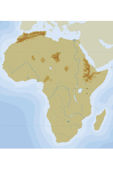 "Mapa físico de África "
