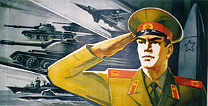 Siempre Alerta. Cartel de propaganda ruso de la 2ª Guerra Mundial.
