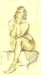 Dibujo a lápiz desnudo femenino