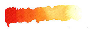 Escala cromática realizada con témperas en tonos anaranjados