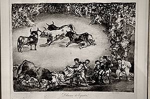 Grabado de Goya de la tauromaquia.