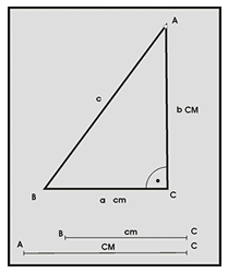 Trazado del triángulo rectángulo
