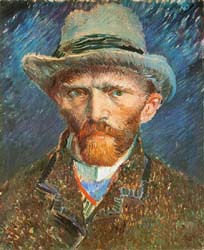 VAN GOGH (1887): Autorretrato con sombrero gris.