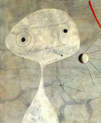Hombre con pipa (fragmento). Miró.