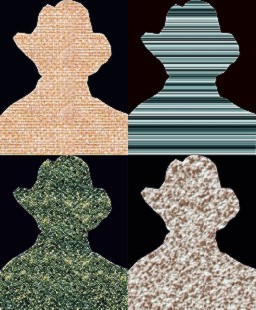 Distintas texturas en cuatro siluetas