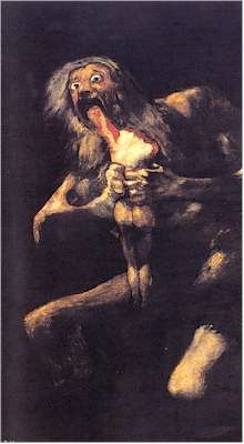 Cuadro de Goya. Saturno devorando a un hijo.