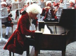 Mozart tocando al aire libre