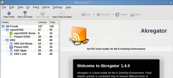 Akregator, agregador de noticias de KDE