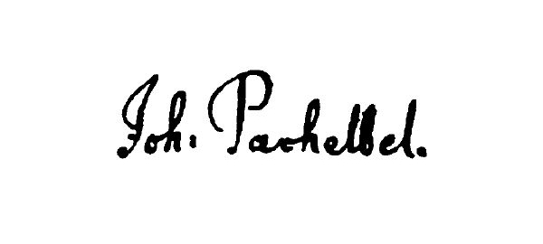 Firma autógrafa de Pachelbel.