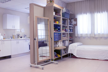 Sala de la unidad de rehabilitación de un hospital