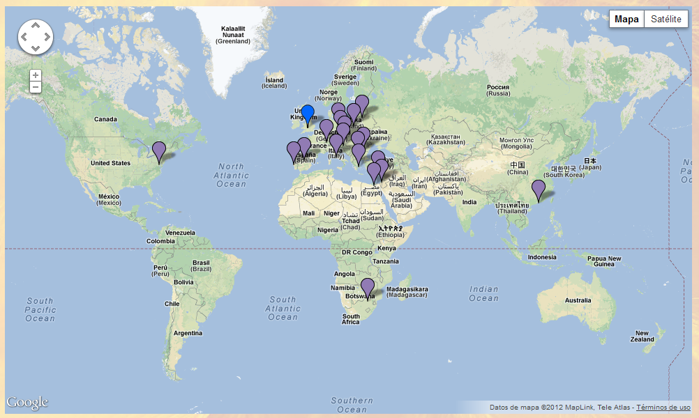Famelab - Mapa de países