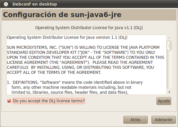 Licencia de uso de Java