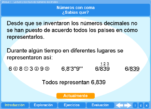 Documentación - y escritura de números decimales