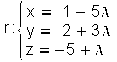 ecuacións da recta r