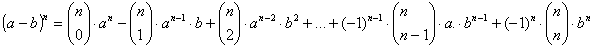 Potencia n-sima de (a-b)