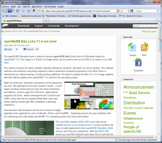Noticia de openSUSE