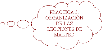 Llamada de nube: PRACTICA 3: ORGANIZACIN DE LAS LECCIONES DE MALTED













