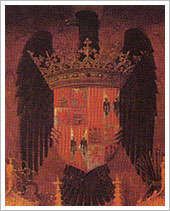 Fragmento del cuadro Reyes Católicos impartiendo justicia (1860), Víctor Manzano. Palacio Real de Madrid 