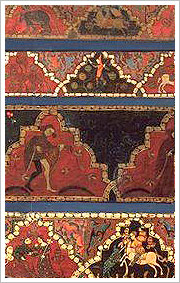 Artesonado mudéjar con representaciones de diversos grupos sociales (siglos XIV-XV), Museo Arqueológico Nacional de Madrid 