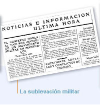 Primera noticia de “un movimiento militar en Marruecos (18/07/1936). Periódico ABC