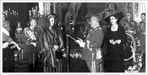 Francisco Franco junto a Eva Pern en Madrid (09/06/1947). National Archives an Records Administration of the United States