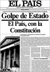 “Golpe de Estado. El País, con la Constitución”. (23/02/1981). Periódico El País