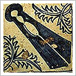Símbolos de los gremios de oficios artesanos representados en azulejos de Manises (Valencia): los hiladores (finales de la Edad Media), Museo Arqueológico Nacional de Madrid 