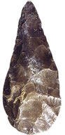 Hacha bifaz del Cerro de San Isidro (Paleoltico inferior - hasta el 100.000 a. C.), Museo Arqueolgico Nacional