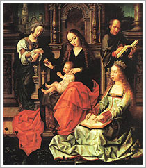 Isabel la Catlica representada en el cuadro `La Virgen de la Mosca (finales del siglo XV), annimo. Colegiata de Toro (Zamora)