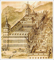 Dibujo de las obras del Monasterio de El Escorial (siglo XVI), Juan de Herrera. La Aventura de la Historia, nº 113