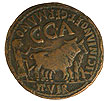 Moneda de bronce (hacia el 40 a. C.), Museo Arqueolgico Nacional