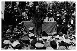 Pablo Iglesias en un mitin a favor de los presos de la Semana Trágica (1909). Archivo de la Fundación Francisco Largo Caballero