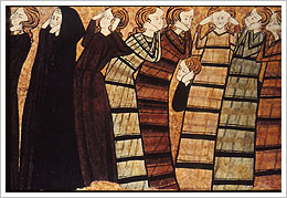 Plañideras en la tumba del caballero Sancho Sáiz de Carrillo en la ermita de San Andrés de Mahamud (Burgos) (siglo XIII), Museo Nacional de Arte de Cataluña