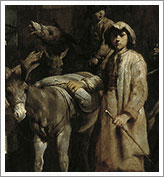 Campesinos con asnos (1709), Giuseppe Maria Crespi Lo Spagnolo. Museo Thyssen-Bornemisza