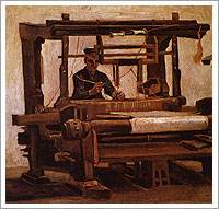 Un tejedor trabajando en un telar (1884), Vicent Van Gogh.  Rijksmuseum Kröller-Müller