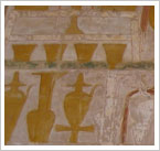 Pintura al fresco en un templo egipcio. María J. Fuente (col. particular 2006).