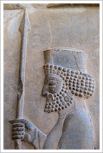 Relieve de soldado, Persépolis. Banco de imágenes del ISFTIC