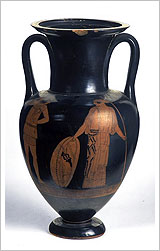 Vaso de cerámica griega. Museo Arqueológico Nacional de Madrid