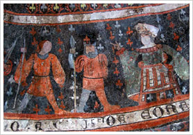 Pintura al fresco de la iglesia de Sacramenia (Segovia) (siglos XII-XIII). Banco de imágenes del ISFTIC