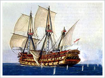 Navío inglés del siglo XVIII. Museo Naval de Madrid