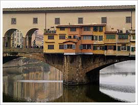 El puente viejo de Florencia (siglo XIV), Tadeo Gaddi. María J. Fuente (col. particular, 2006)