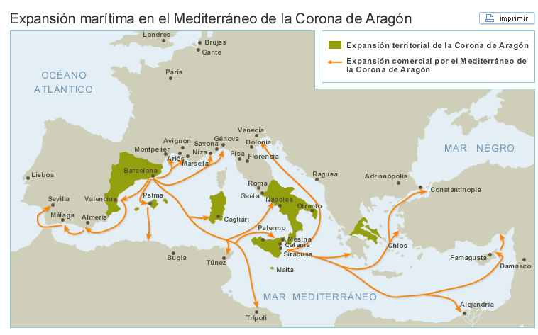 Expansi�n mar�tima en el Mediterr�neo de la Corona de Arag�n