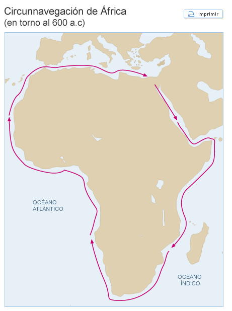 Circunnavegaci�n de �frica
(en torno al 600 a.c)