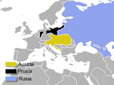 Mapa de los estados fundadores de la Santa Alianza